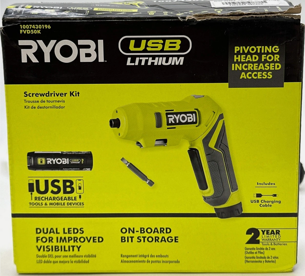 Ryobi FVD50K USB Lithium Screwdriver Kit