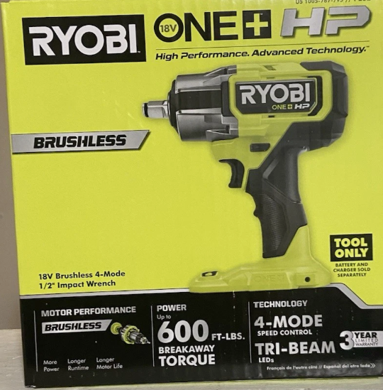 Ryobi P262 18V ONE+ HP Brushless 1/2" Impact Wrench