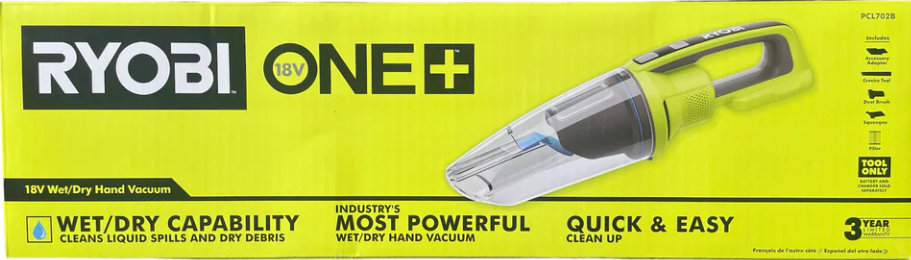 Ryobi PCL702B 18V ONE+ Wet/Dry Hand Vacuum (Tool Only)