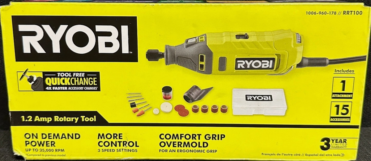Ryobi RRT100 12V 1.2 Amp Rotary Tool Kit