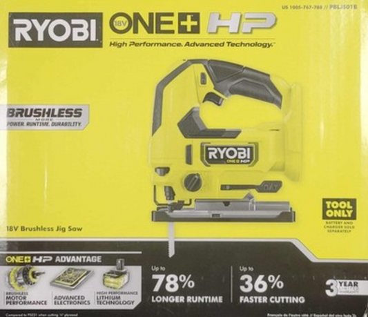 Ryobi PBLJS01B 18V ONE+ HP Brushless Jig Saw (Tool Only)