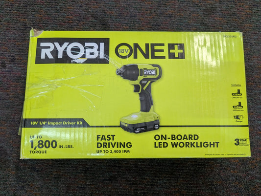 Ryobi PCL235K2 18V ONE+ 1/4" Impact Driver Kit