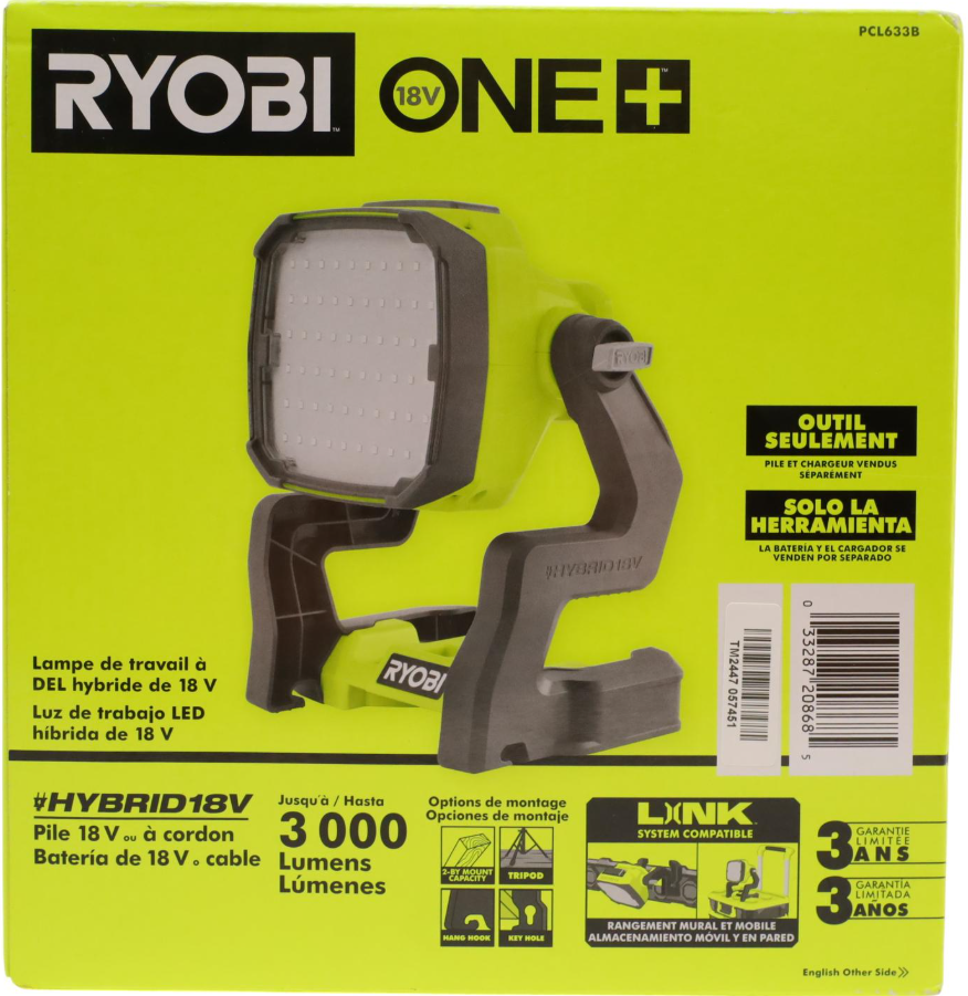 Ryobi PCL633B 18V ONE+ Hybrid LED Work Light