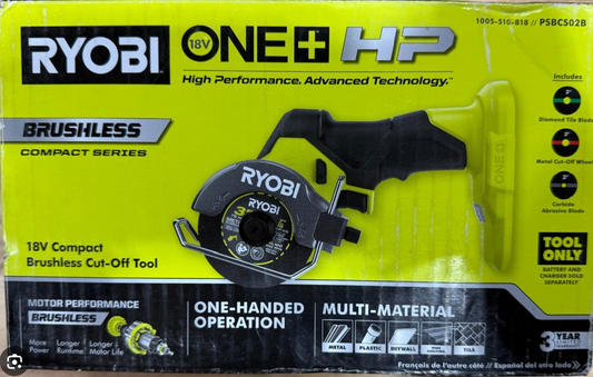 Ryobi PSBCS02B 18V ONE+ HP Compact Brushless Cut-Off Tool