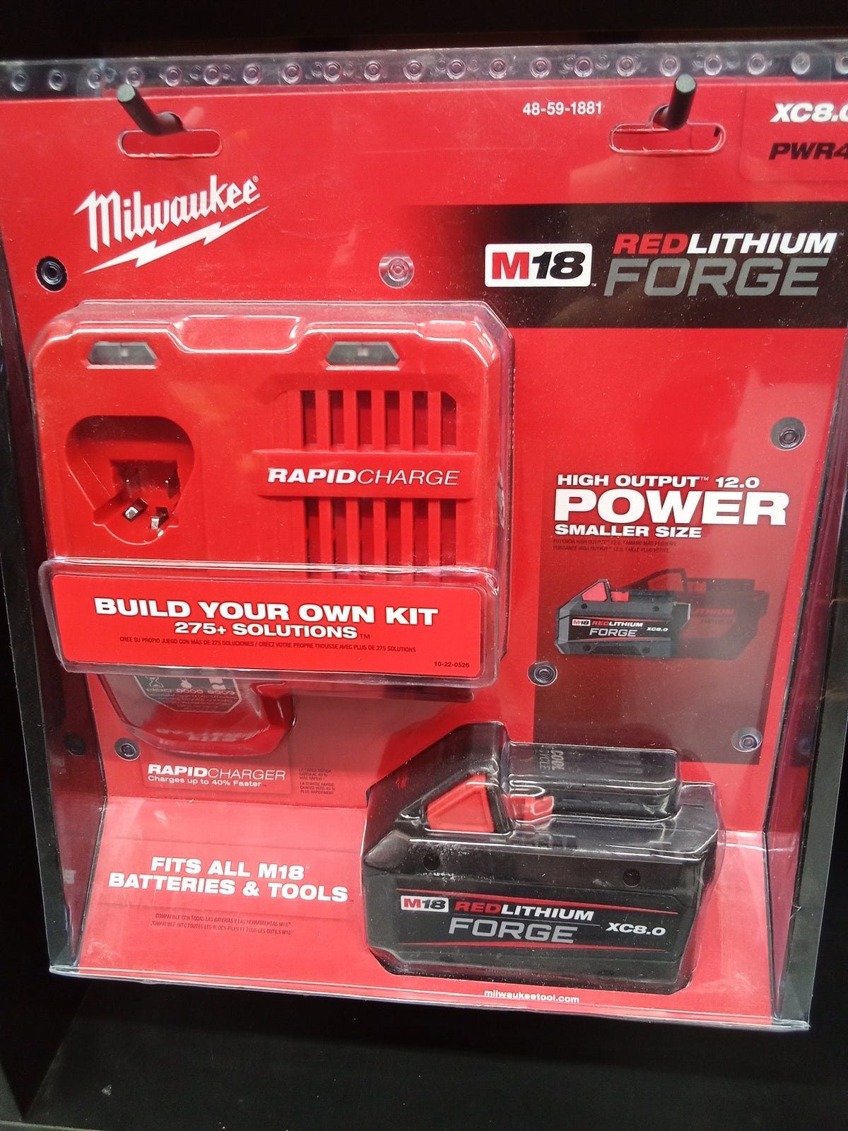 Milwaukee 48-59-1881 M18 18-Volt Lithium-Ion REDLITHIUM FORGE Starter Kit with 8.0Ah Battery and Rapid Charger