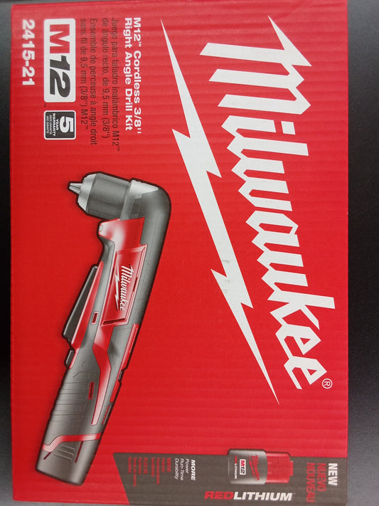 Milwaukee 2415-21 M12 Cordless 3/8" Right Angle Drill Kit